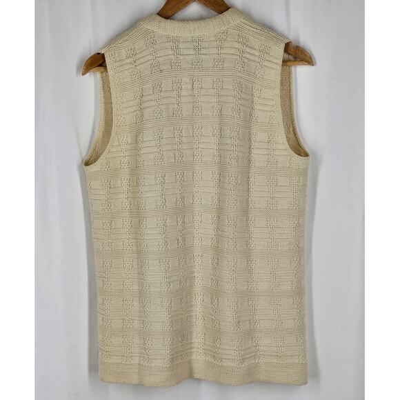 MILRANK MEN’S BEIGE CLASSIC STYLE KNIT SWEATER VEST WITH POCKETS –  SIZE MEDIUM - Picture 2 of 10